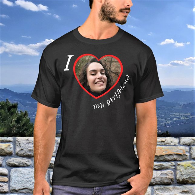 Camiseta Amo a mi novia Personalizado texto de foto (Subido por el creador)