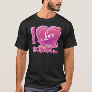 Camiseta Amo a mi novia rosa/morado - corazones