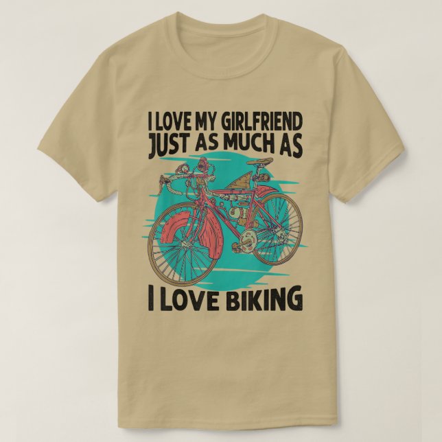 Camiseta Amo A Mi Novia Tanto Como A Meter En Bicicleta (Diseño del anverso)