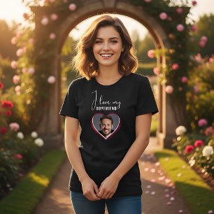 Camiseta Amo a mi novio corazón foto mujeres