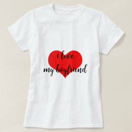Camiseta Amo a mi novio Cute Romántico Red Heart Trendy