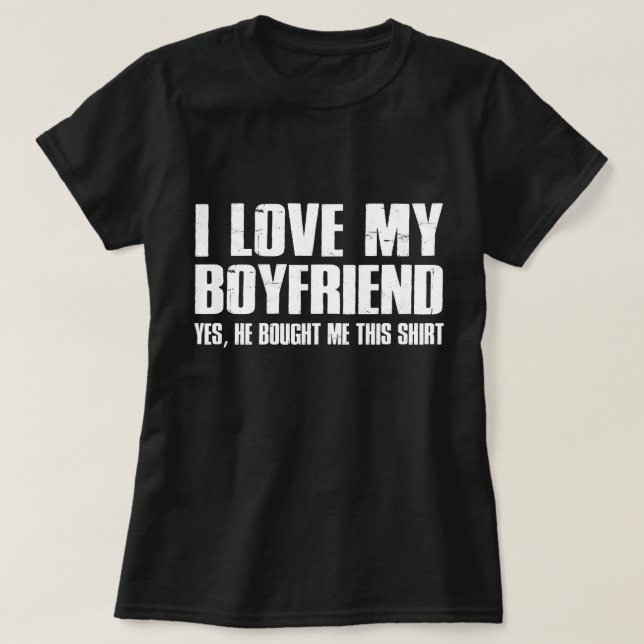 Camiseta Amo a mi novio, El día de San Valentín lindo (Diseño del anverso)