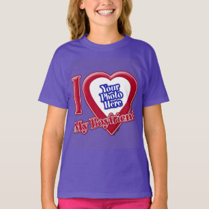 Camiseta Amo a mi novio Foto Corazón Rojo Púrpura