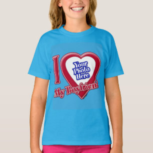 Camiseta Amo a mi novio Foto Corazón Rojo Teal