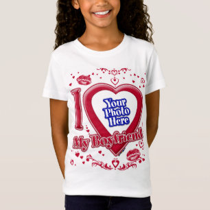 Camiseta Amo a mi novio Foto Corazones Rojos