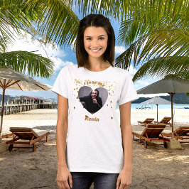 Camiseta Amo a mi novio foto nombre corazón