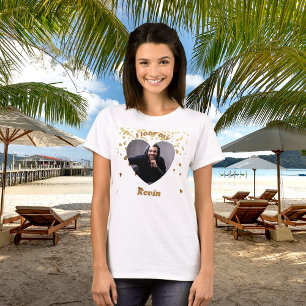 Camiseta Amo a mi novio foto nombre corazón