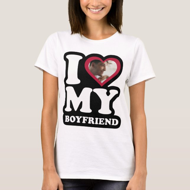 Camiseta Amo a mi novio - foto Personalizado personalizada (Anverso)
