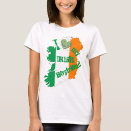Camiseta Amo a mi novio irlandés Mapa de Irlanda 
