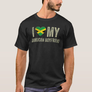 Camiseta Amo a mi novio jamaiquino Bandera de Jamaica Girlf