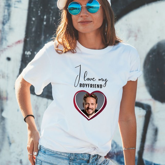 Camiseta Amo a mi novio, mujeres fotográficas del corazón (Subido por el creador)