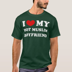Camiseta Amo a mi novio musulmán caliente Corazón Musulmán