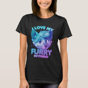 Camiseta Amo a mi novio peludo antropomorfismo Fursuit