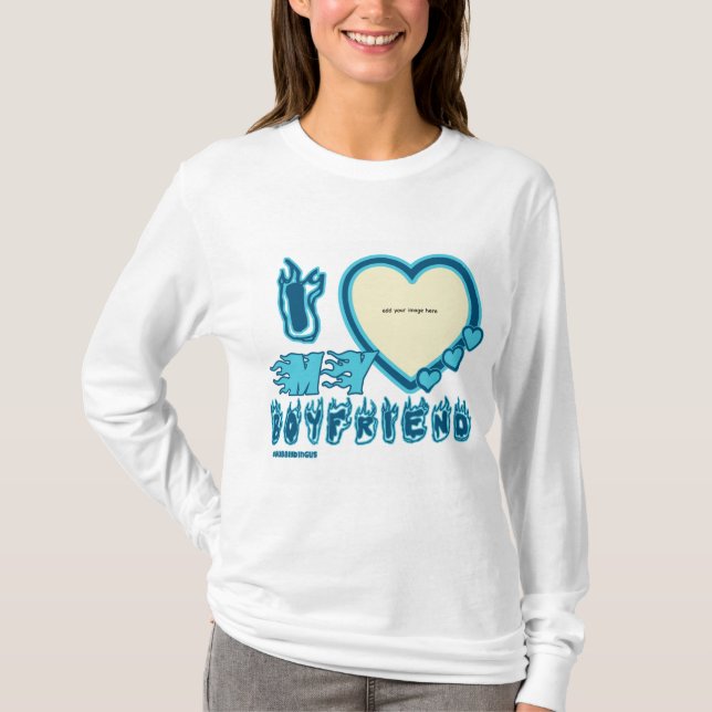 Camiseta Amo A Mi Novio Personalizado Long Sleeve (Anverso)