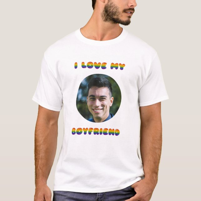 Camiseta Amo a mi novio Rainbow LGBT (Anverso)
