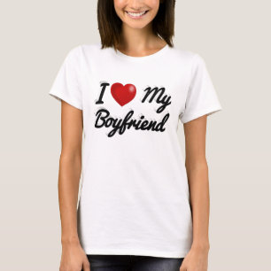 Camiseta Amo a mi novio un lindo texto negro