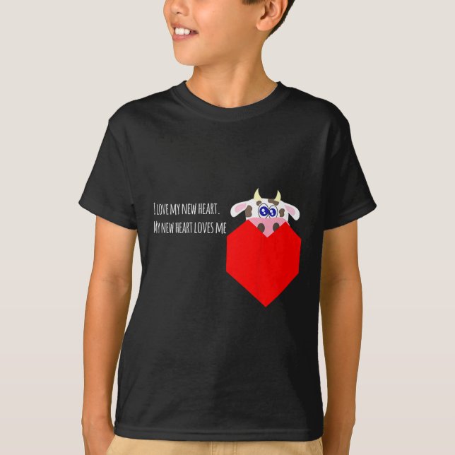 Camiseta Amo a mi nuevo paciente con válvula de vaca corazó (Anverso)
