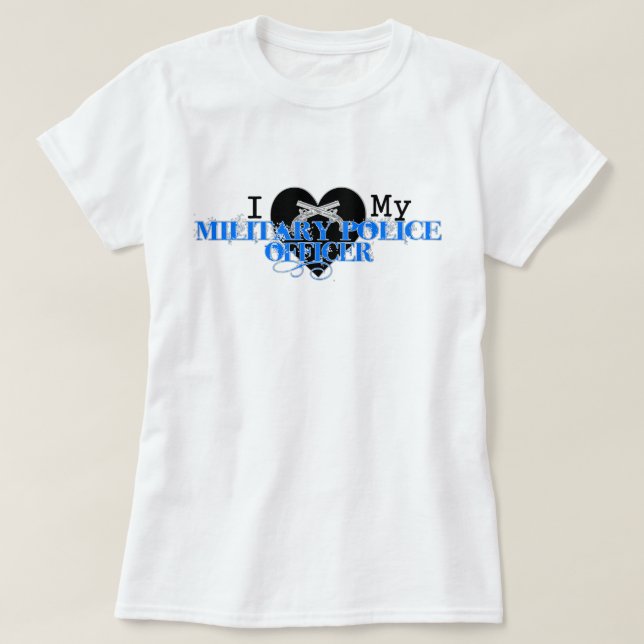 Camiseta Amo a mi oficial de policía militar (Diseño del anverso)