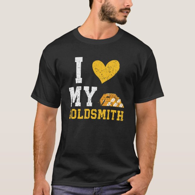 Camiseta Amo a mi orfebre orfebrería joyería haciendo joyas (Anverso)