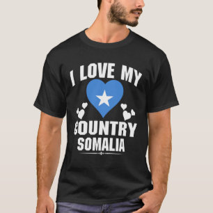 Camiseta Amo a mi país Somalia con la bandera somalí en un