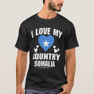 Camiseta Amo a mi país Somalia con la bandera somalí en un