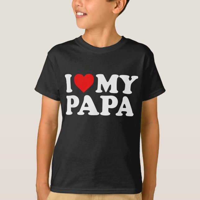 Camiseta Amo a mi papá con corazón (Anverso)