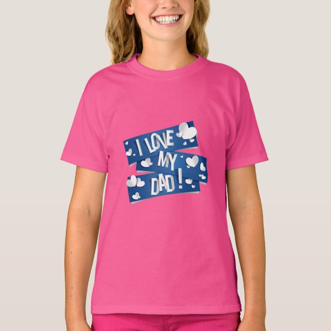 Camiseta Amo a mi papá Corazón Gráfico (Anverso)