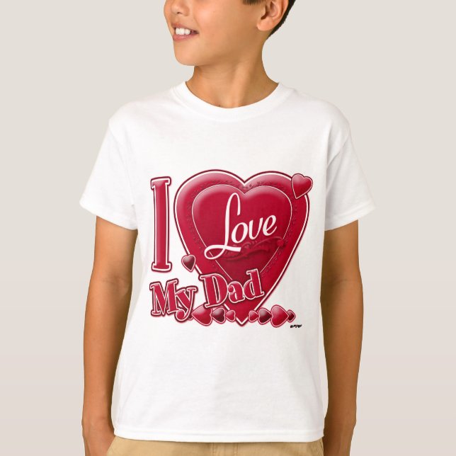 Camiseta Amo a mi papá rojo - corazón (Anverso)
