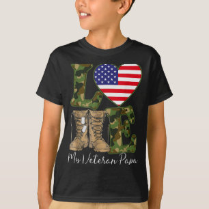 Camiseta Amo a mi papá veterano Orgulloso abuelo militar Es
