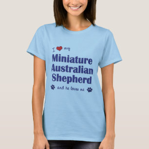 Camiseta Amo a mi pastor australiano miniatura (el perro