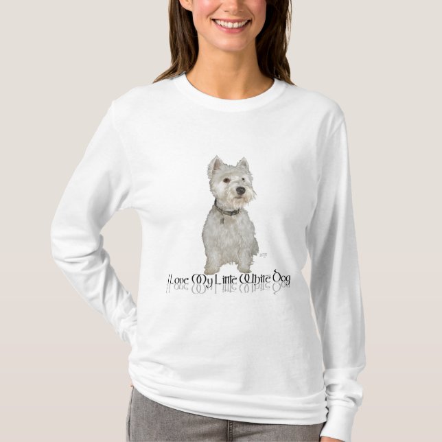 Camiseta Amo a mi pequeño perro blanco - Westie (Anverso)