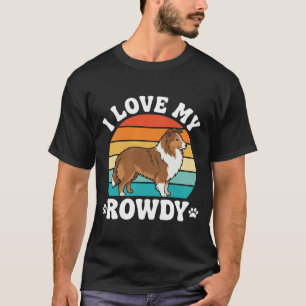 Camiseta Amo a mi perrito Sheltie Retro alborotado