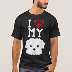 Camiseta Amo a mi perro Amante de los animales Maltés Mejor