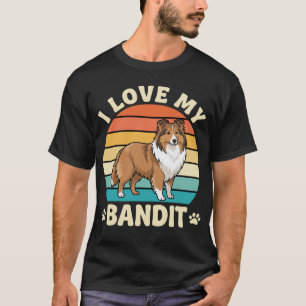 Camiseta Amo a mi perro Bandit Sheltie Retro