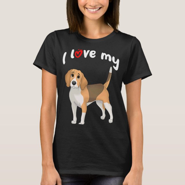 Camiseta Amo A Mi Perro Beagle (Anverso)
