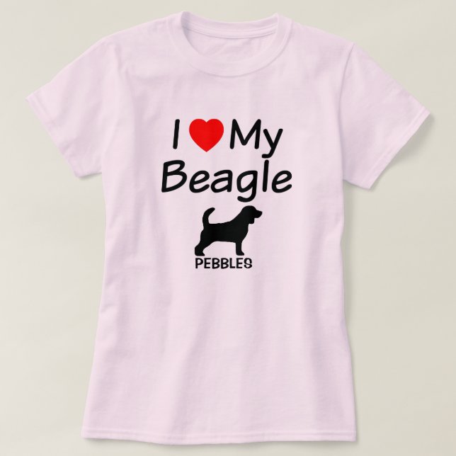 Camiseta Amo A Mi Perro Beagle (Diseño del anverso)