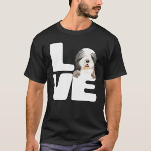 Camiseta Amo a mi perro Bearded Collie