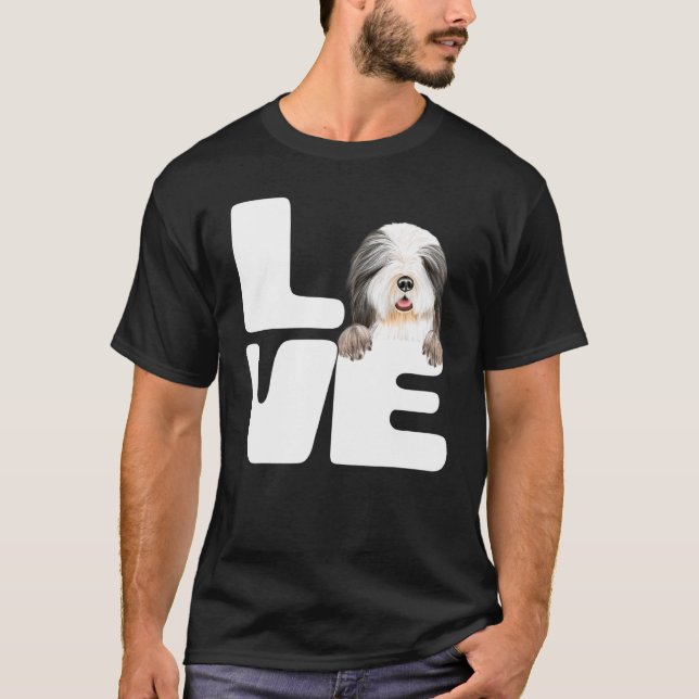 Camiseta Amo a mi perro Bearded Collie (Anverso)