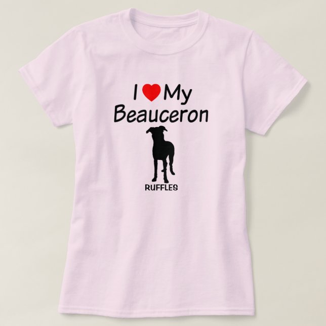 Camiseta Amo A Mi Perro Beauceron (Diseño del anverso)