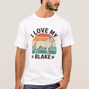 Camiseta Amo a mi perro Blake Diseño de grabado retro_1