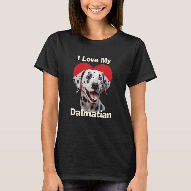 Camiseta Amo A Mi Perro Cachorro Dalmaciano (Anverso)