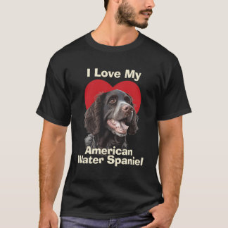 Camiseta Amo A Mi Perro Cachorro De Agua Americana