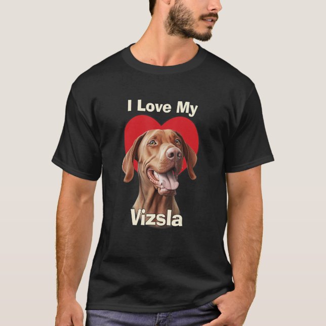 Camiseta Amo A Mi Perro Cachorro Vizsla (Anverso)