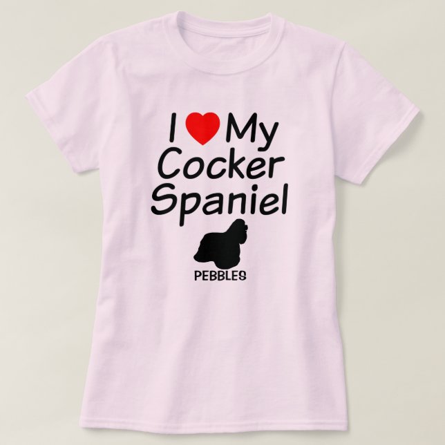 Camiseta Amo A Mi Perro Cocker Spaniel (Diseño del anverso)
