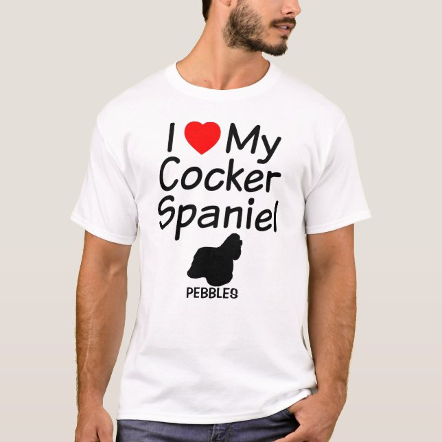 Camiseta Amo A Mi Perro Cocker Spaniel (Anverso)