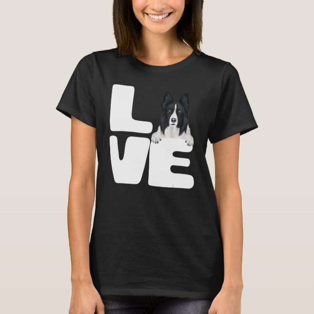 Camiseta Amo a mi perro collie fronterizo 1 (Anverso)