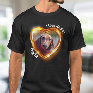 Camiseta Amo a mi perro corazón brillante