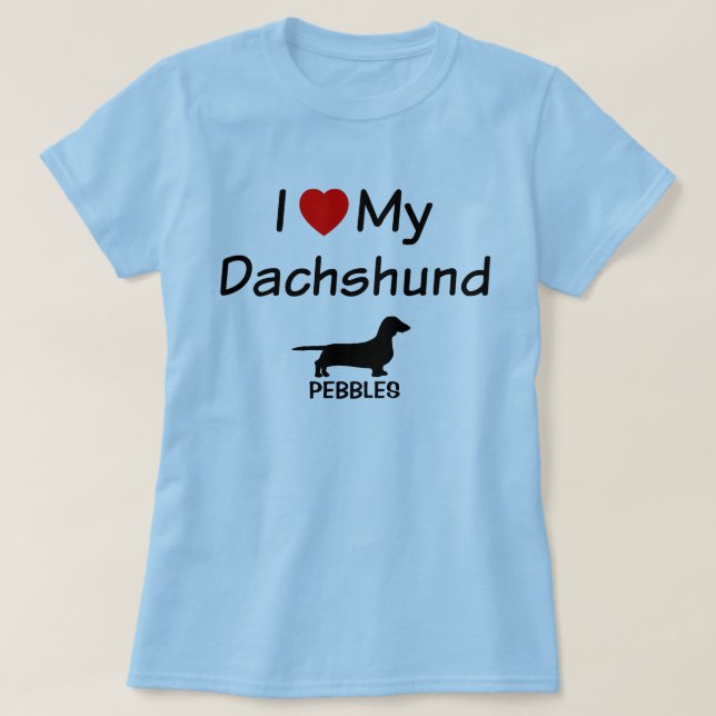 Camiseta Amo A Mi Perro Dachshund (Diseño del anverso)