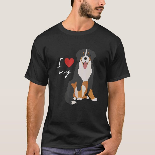 Camiseta Amo A Mi Perro De Montaña Bernés (Anverso)