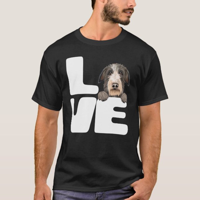 Camiseta Amo a mi perro Deerhound escocés (Anverso)